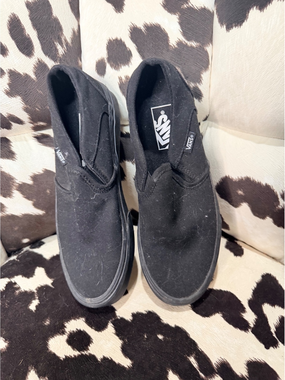 Vans Classic Slip-On Black Canvas Women's Sneakers Size 7.5